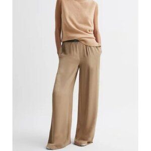 Reiss Gem Wide Leg Pull On Camel Pants